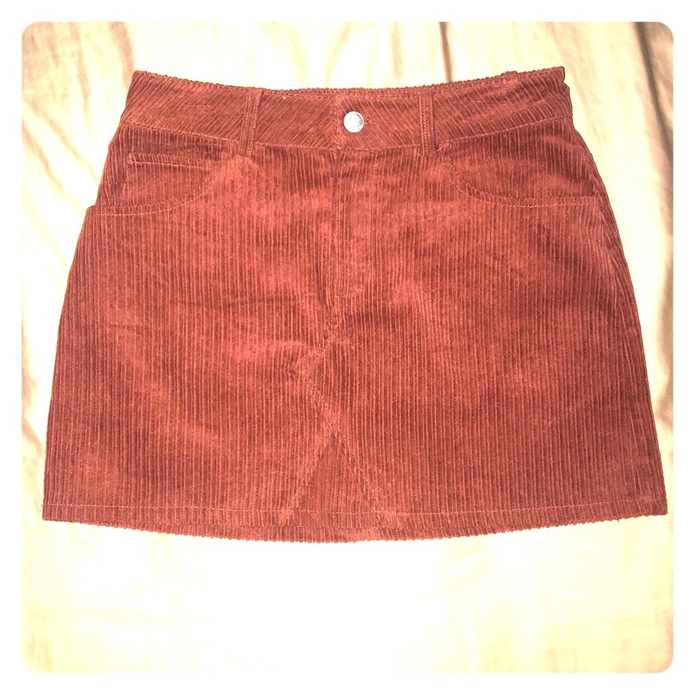 Rust colored corduroy skirt